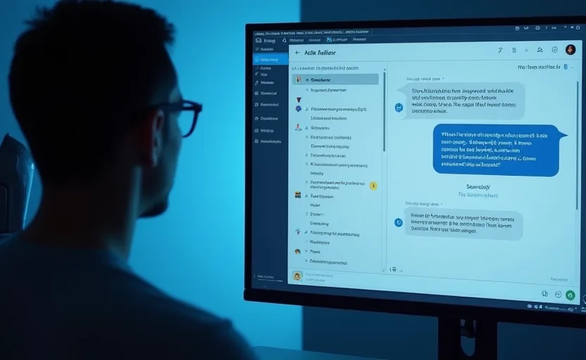 Pantalla dividida: persona configurando instrucciones de sistema a la izquierda, interfaz de chat respondiendo como asistente al la derecha